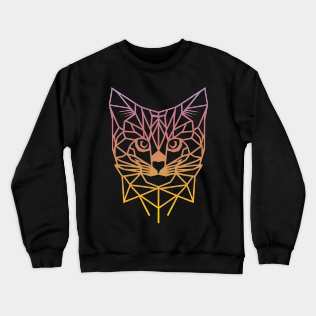 Geometric Cat Portraits Crewneck Sweatshirt by SimpliPrinter